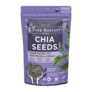 Pink Harvest Farms Chia Seeds 350g – Omega 3 Protein & Fibre for Smoothies Juices & Puddings